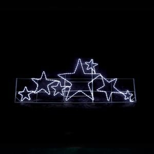 LED декорация малки и големи звезди в сребрист цвят