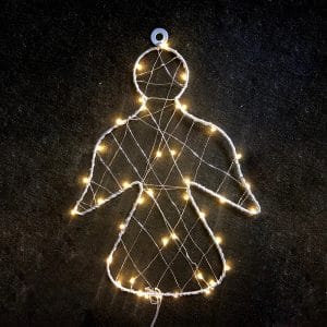LED декорация метален ангел