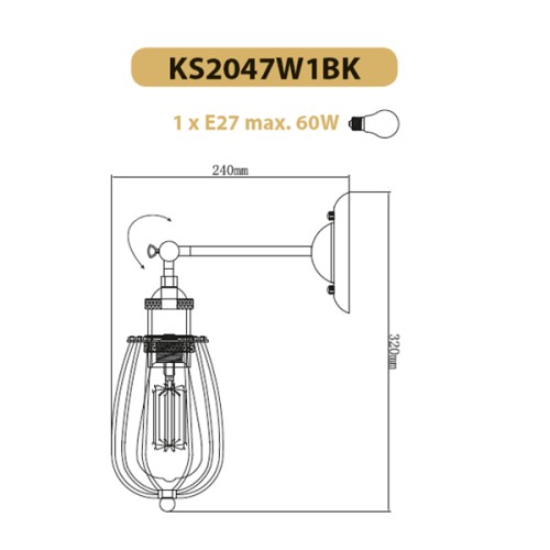 Аплик KS2047W1BK SOTIS - Image 2