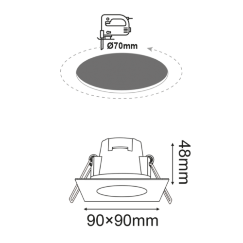 LED луна за вграждане VERA540SWN 4000K WHITE IP65 - Image 2