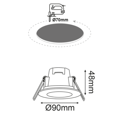 LED луна за вграждане VERA530RNMN 3000K SATIN NICKEL IP65 - Image 2