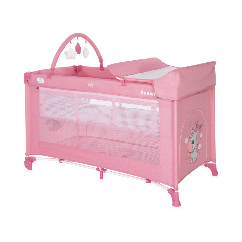 Детска кошара Lorelli NOEMI 2 НИВА PLUS ROSE VELVET UNICORN