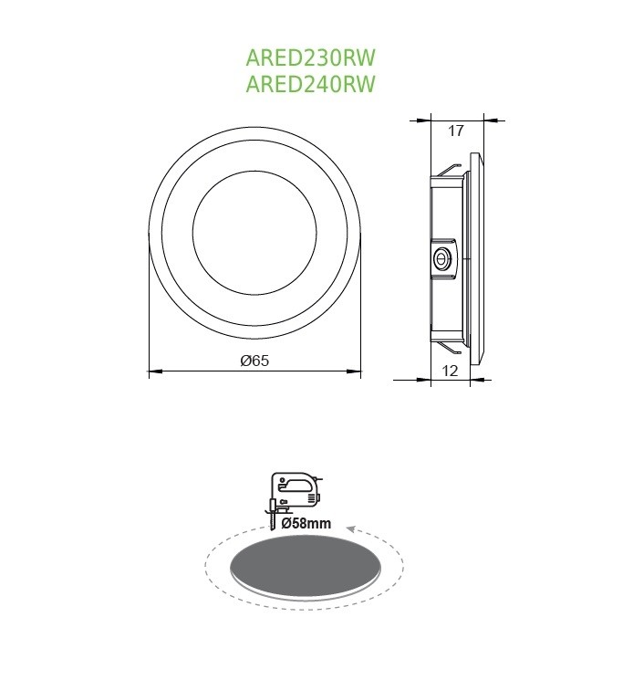 Осветително тяло за вграждане ARED240RW - Image 3