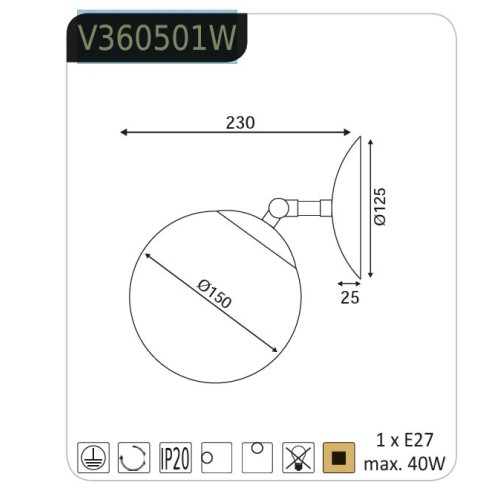 Аплик V360501W THETIS - Image 2