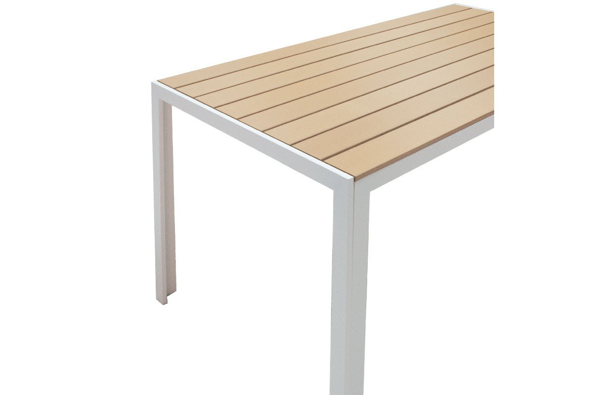 Градинска маса Nares, 140х80х72.5см, в бял цвят - Image 3