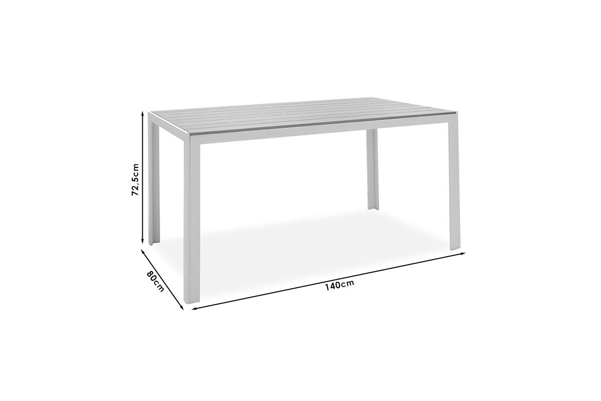 Градинска маса Nares, 140х80х72.5см, в бял цвят - Image 4