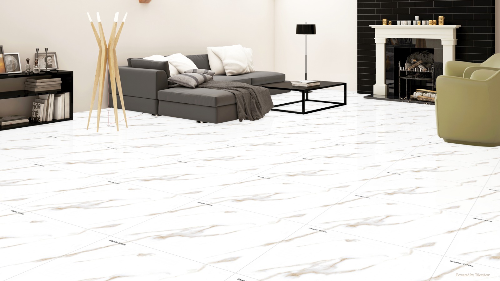 Дигитален полиран гранитогрес Maple White 60x60cm - Image 5