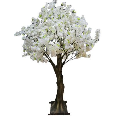 Изкуствено цъфтяща бяла праскова 210cm.
