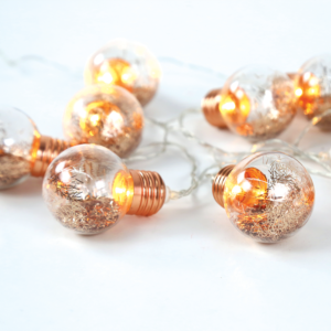 СТЪКЛЕНА МЕДНА LED КРУШКА 10 LED ЛАМПИ