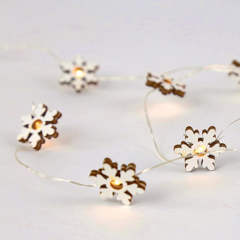 "ДЪРВЕНА СНЕЖИНКА" 10 LED ЛАМПА