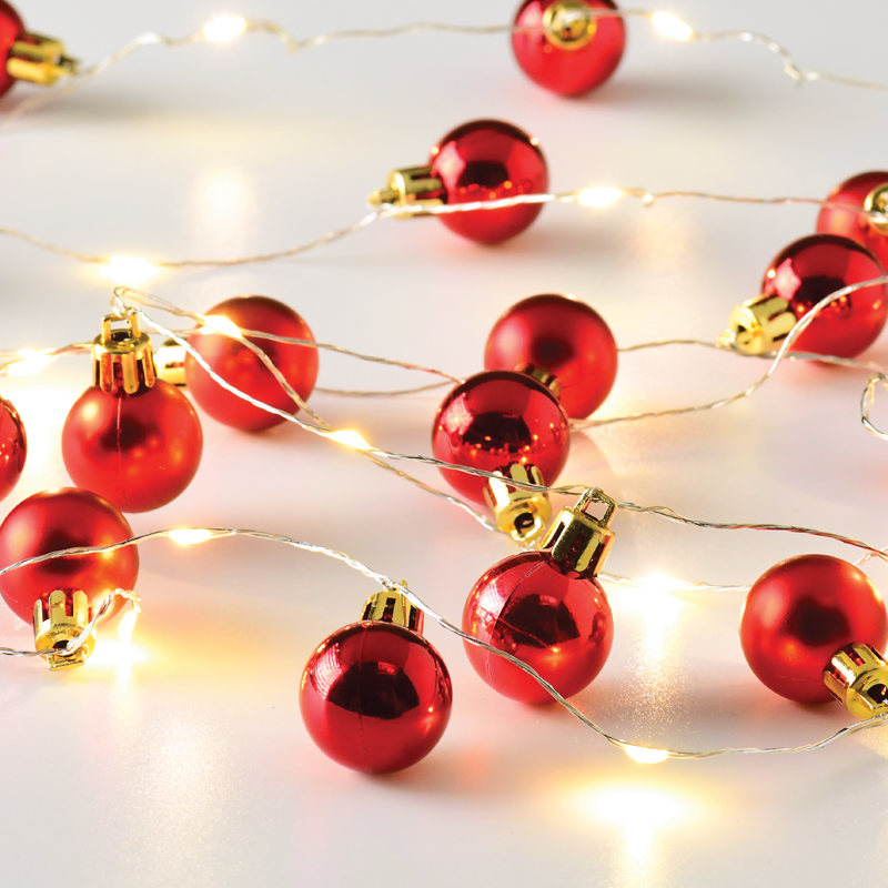 "XMAS GARLAND RED BALLS" 20 LED ЛАМПИ
