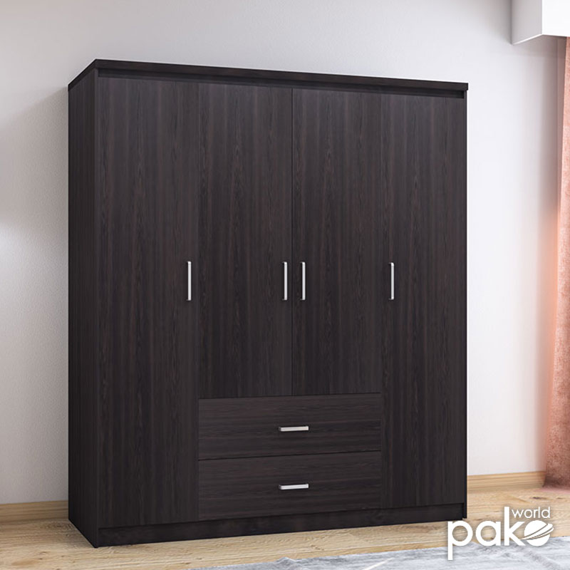 Четирикрилен гардероб OLYMPUS цвят венге 159x57x183см - Image 3
