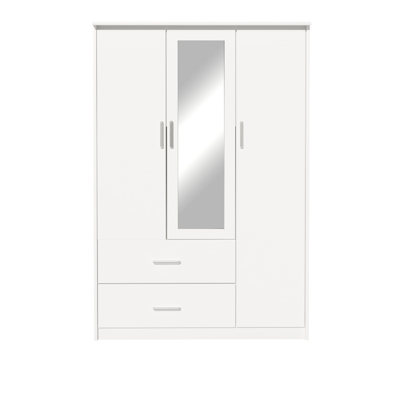 Гардероб за дрехи трикрилен OLYMPUS бял цвят 120x57x183cm - Image 2