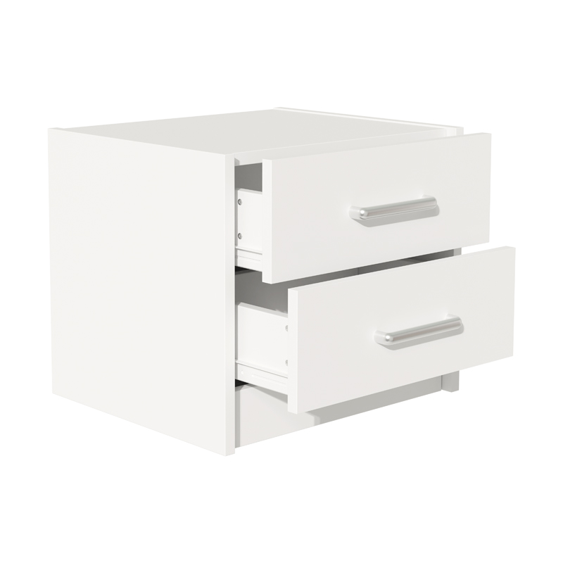 Нощно шкафче OLYMPUS с 2 чекмеджета цвят бял 47.5x40.5x40.5cm - Image 2