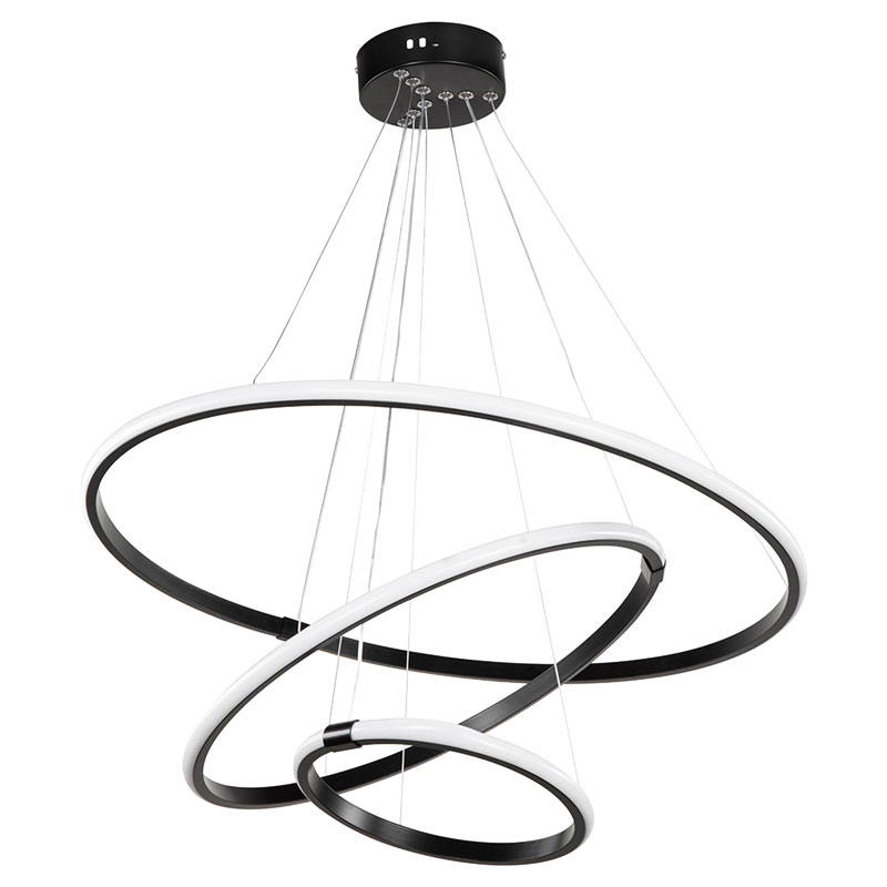 Трисветлинна плафониера LED 60-80W черен Φ60x100cm - Image 3