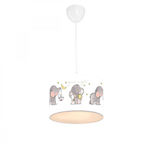 Детска плафониера единична светлина бяло-сив Φ24x70cm