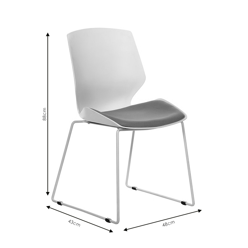 Офис стол за гости Genuine в бяло-сив цвят - Image 6