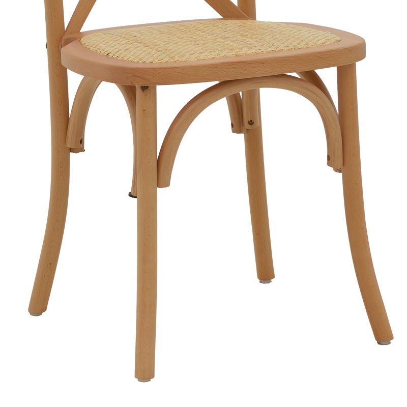 Стол Dylon орех и бук-седалка от естествен ратан 48x52x89cm - Image 8