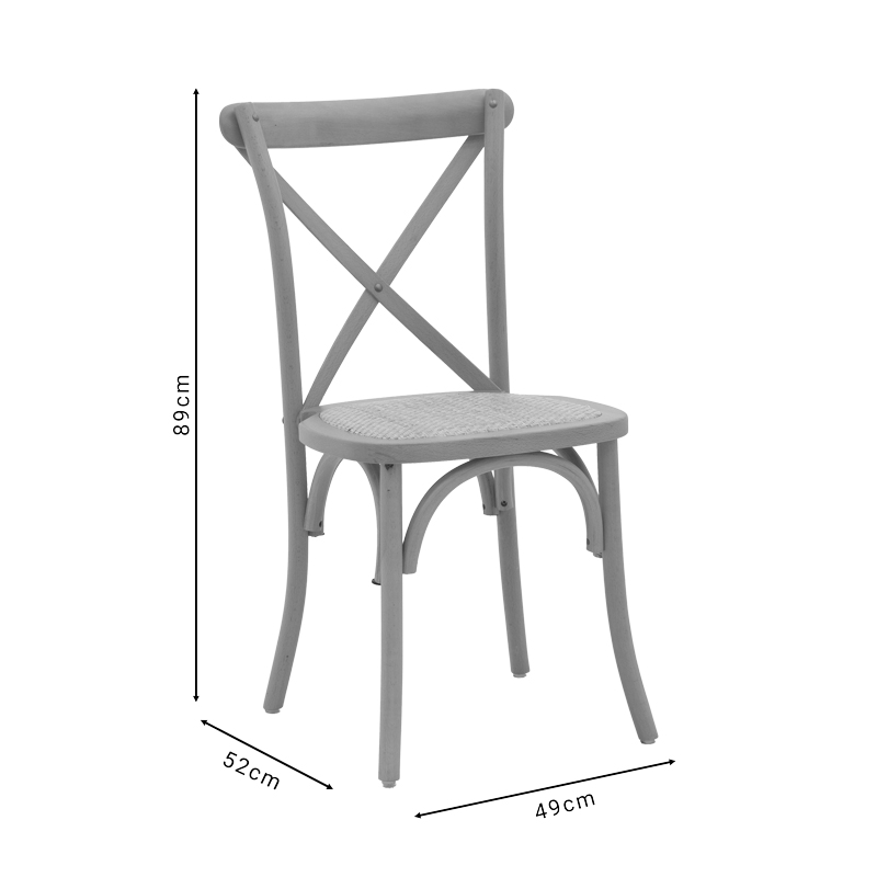 Стол Dylon орех и бук-седалка от естествен ратан 48x52x89cm - Image 9