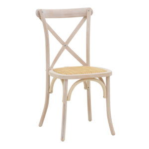 Стол Dylon от дърво бук седалка от естествен ратан 48x52x89cm
