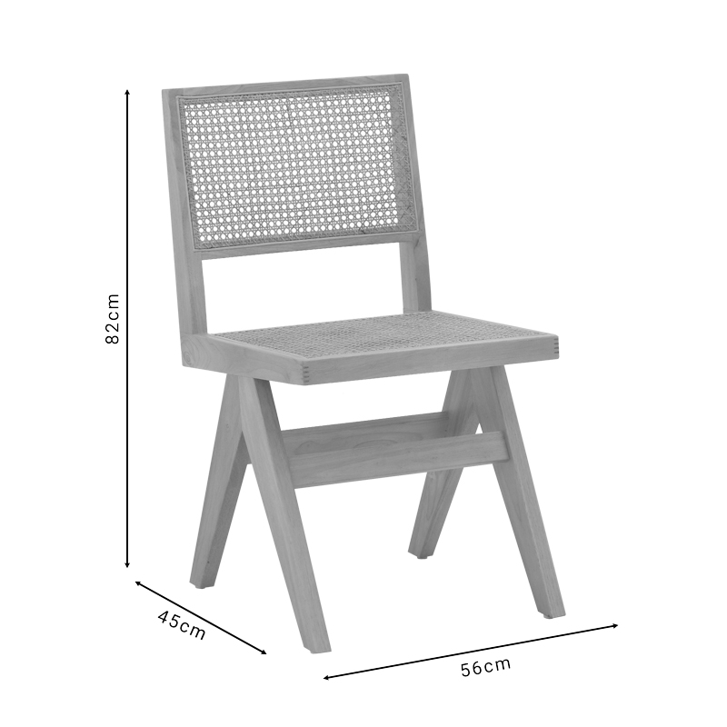 Стол Brenin естествен каучук 45x56x82cm - Image 8