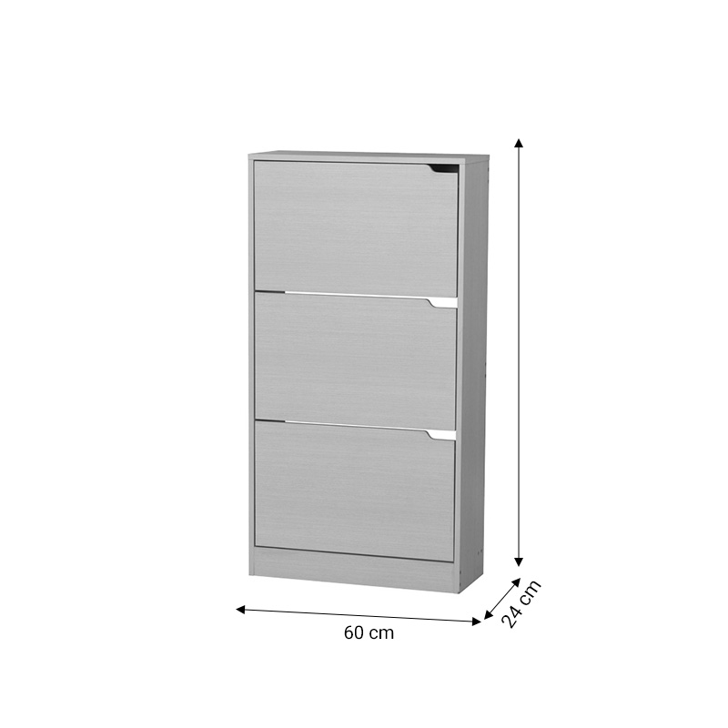 Шкаф за обувки Mia 9 чифта бял 60x24x115 см - Image 3