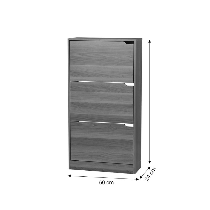Шкаф за обувки Mia за 9 чифта от орехово дърво 60x24x115 см - Image 3