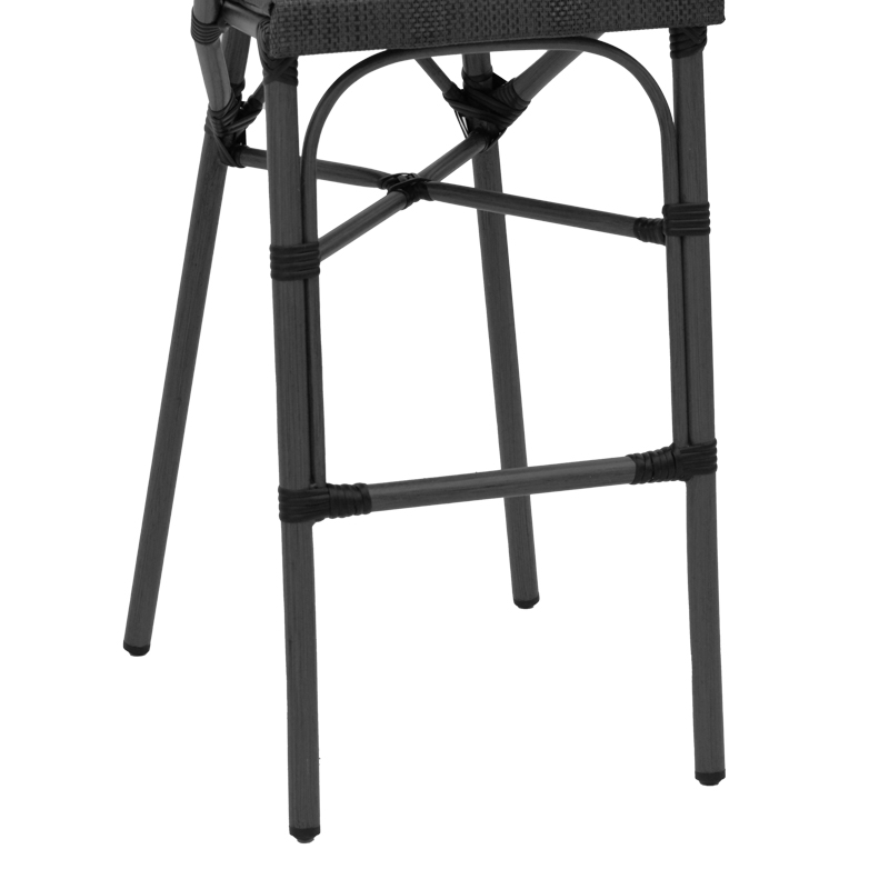 Градински бар стол Efolian в черен цвят 58x58x113cm - Image 8