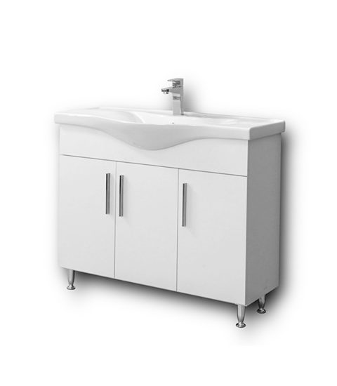 Комплект шкаф, мивка и огледало за баня SIENA WHITE 100 - Image 6