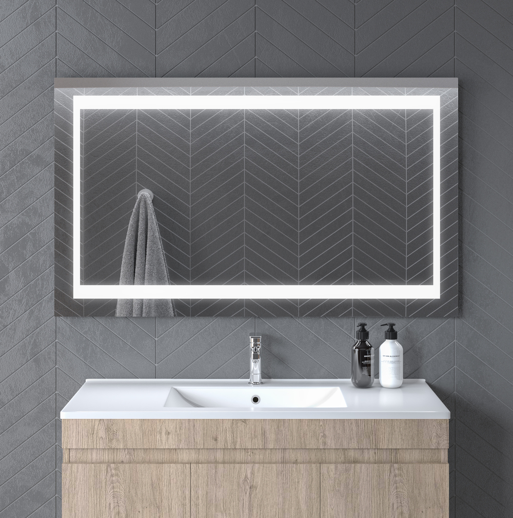 LED Огледало за баня 100×70 с осветителна рамка