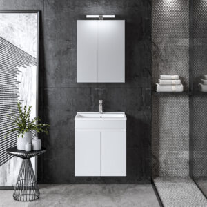Комплект мебели за баня OMEGA WHITE GLOSS 50 шкаф 47x44x60