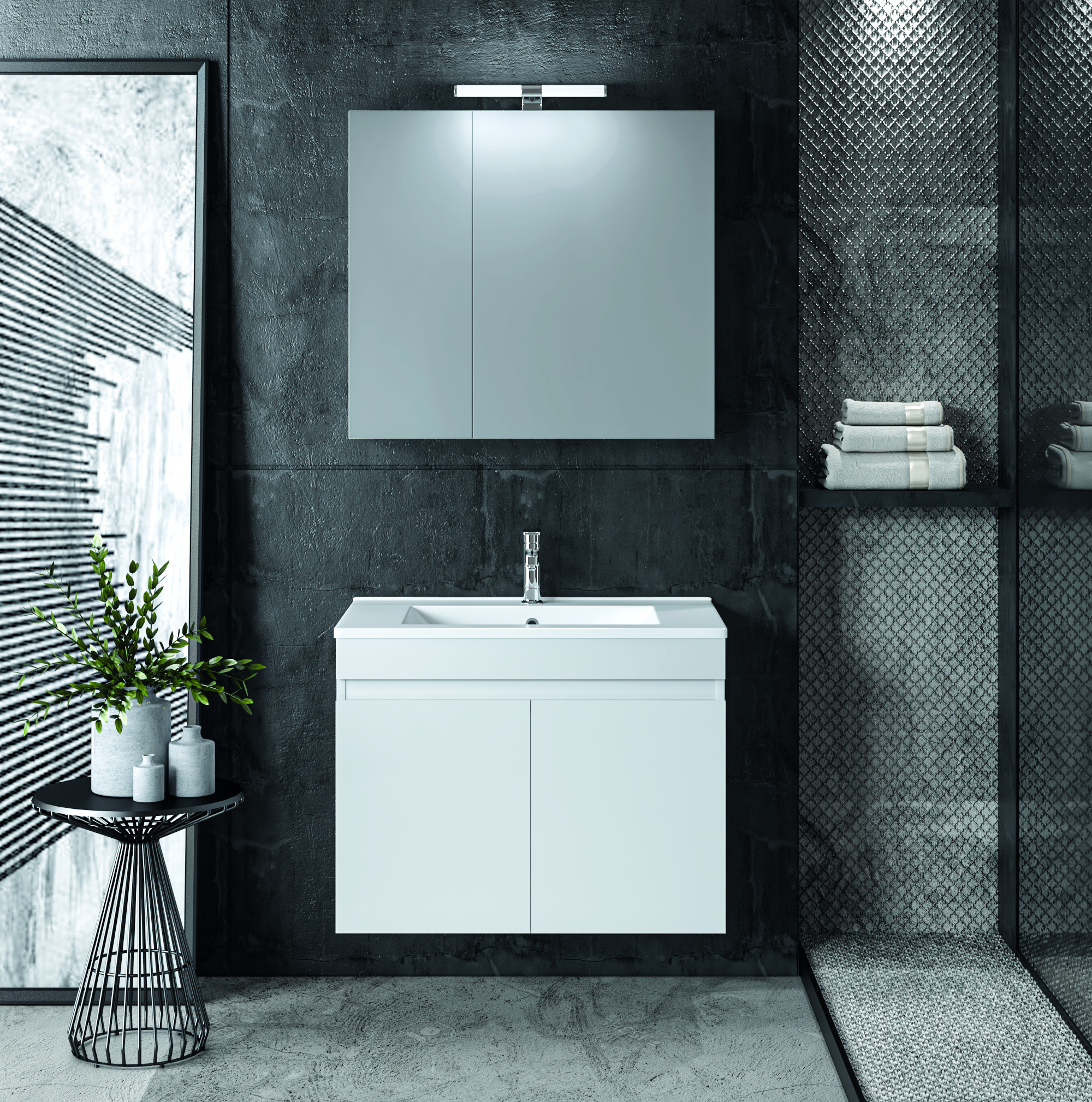 Комплект мебели за баня OMEGA White GLOSS 75 - Image 7