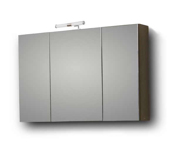 Комплект шкаф, мивка и огледало с шкафове за баня OMEGA GREY OAK 100 - Image 3