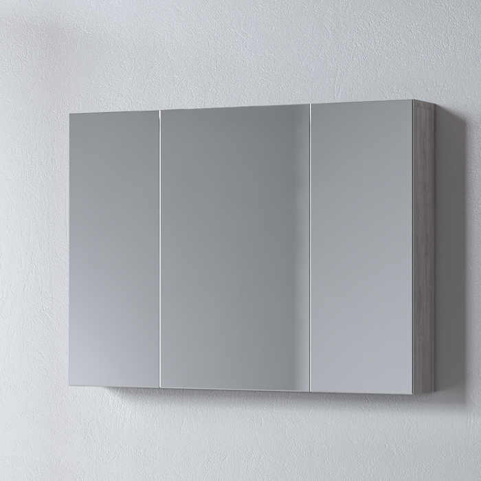 Огледало за баня с шкафове OMEGA GREY OAK 90
