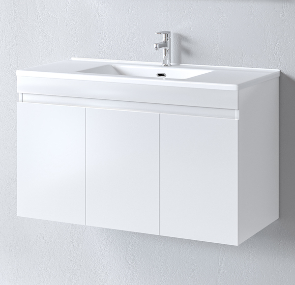 Шкаф за баня бял цвят OMEGA WHITE BENCH 100