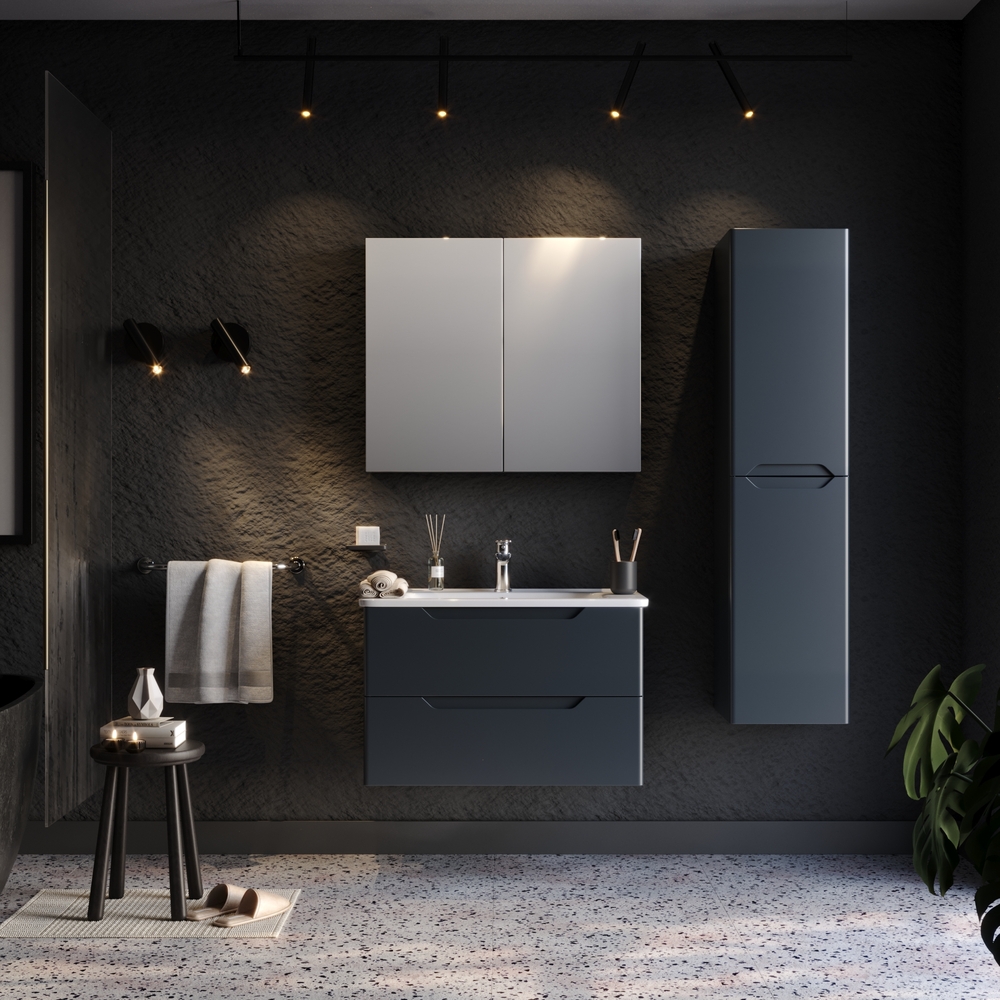 Комплект мебели за баня PERLA Anthracite 80