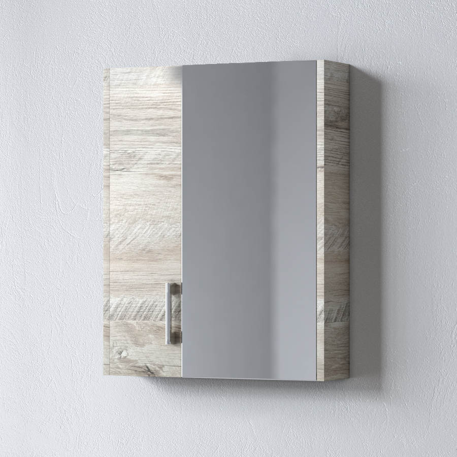 Огледало за баня с шкафове SAVINA NATURAL OAK 55
