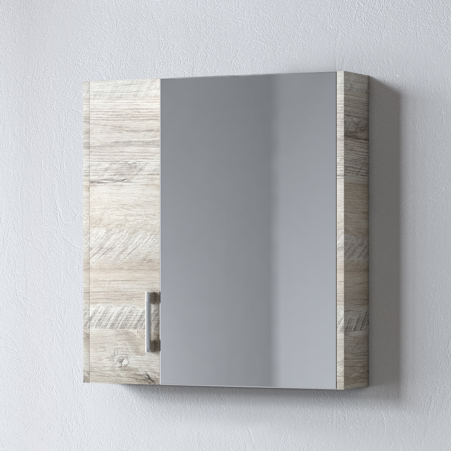 Огледало за баня с шкафове SAVINA NATURAL OAK 65