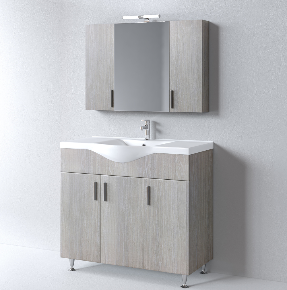 Комплект шкаф, мивка и огледало с шкафове за баня SIENA HARMONY NEW 100 - Image 2