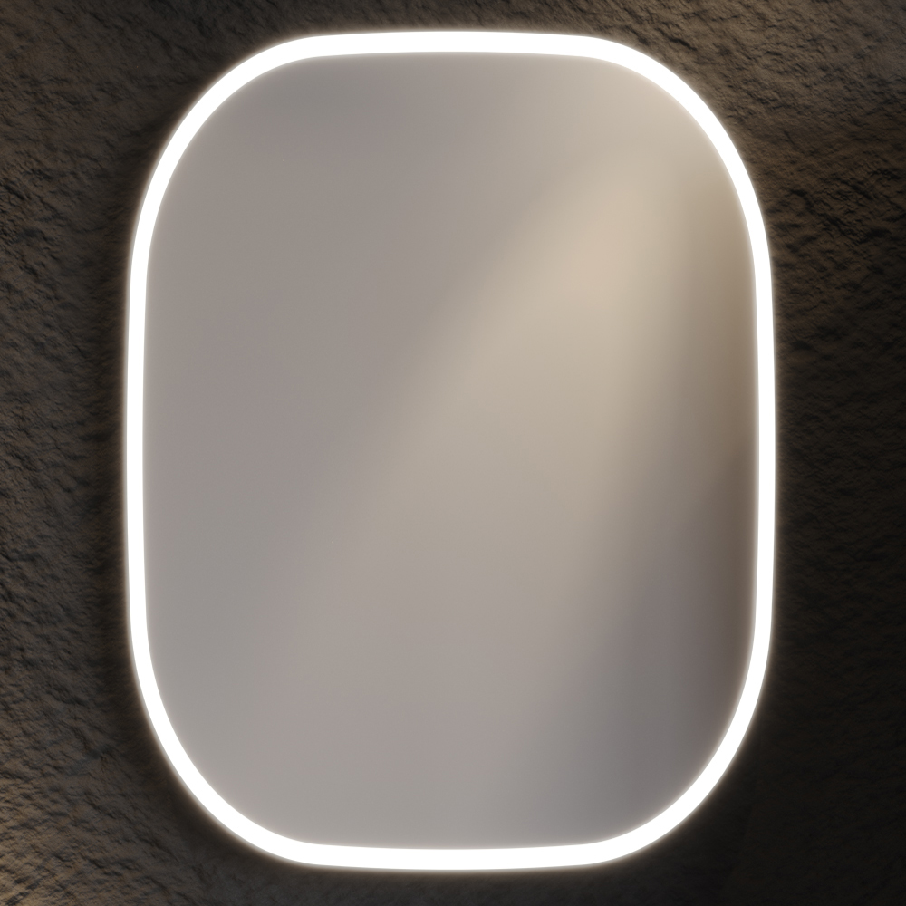 Огледало ENZA LED 60cm Charcoal MDF 18mm Lacquer с периметърно осветление и сензор