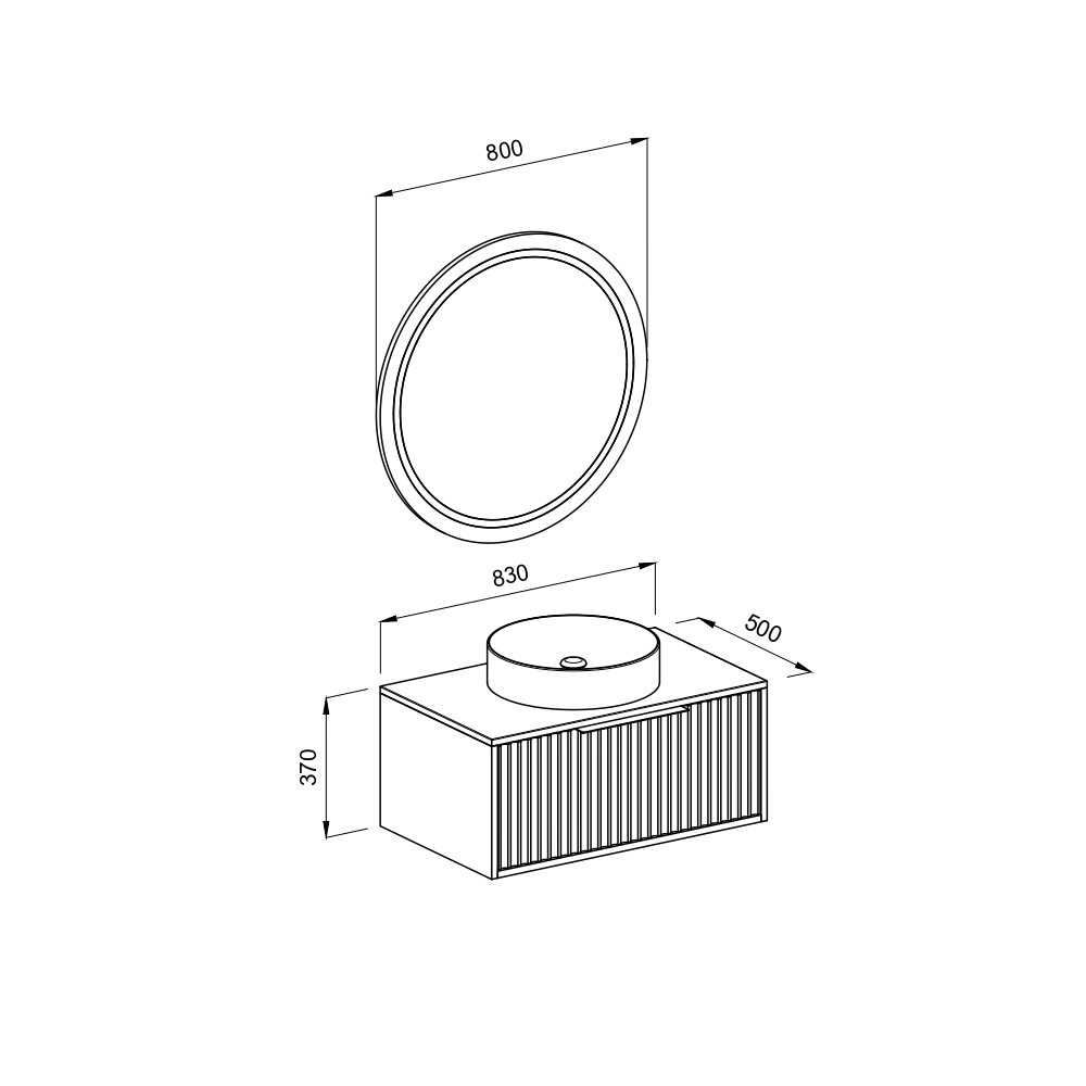 Комплект мебели за баня HOLE Blue 85 - Image 2