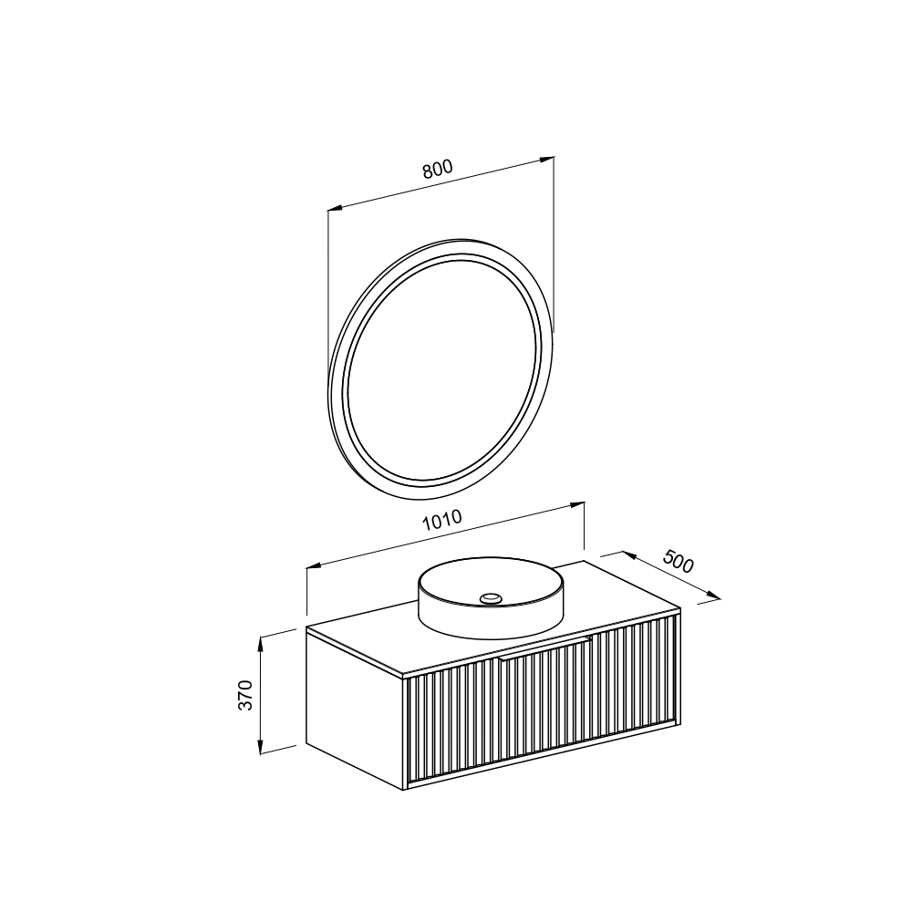 Комплект мебели за баня HOLE Blue 100 - Image 2