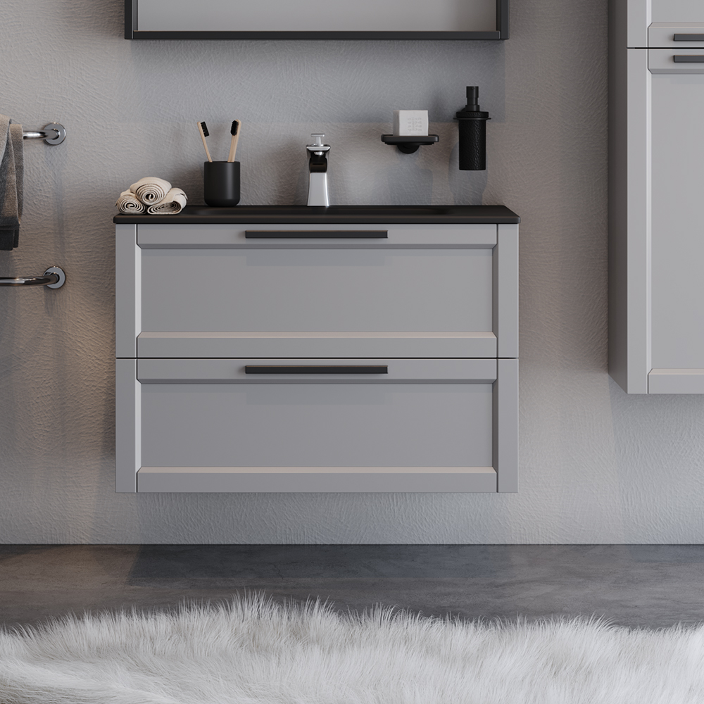 Шкаф за баня LAGUNA Grey 80 в сив цвят