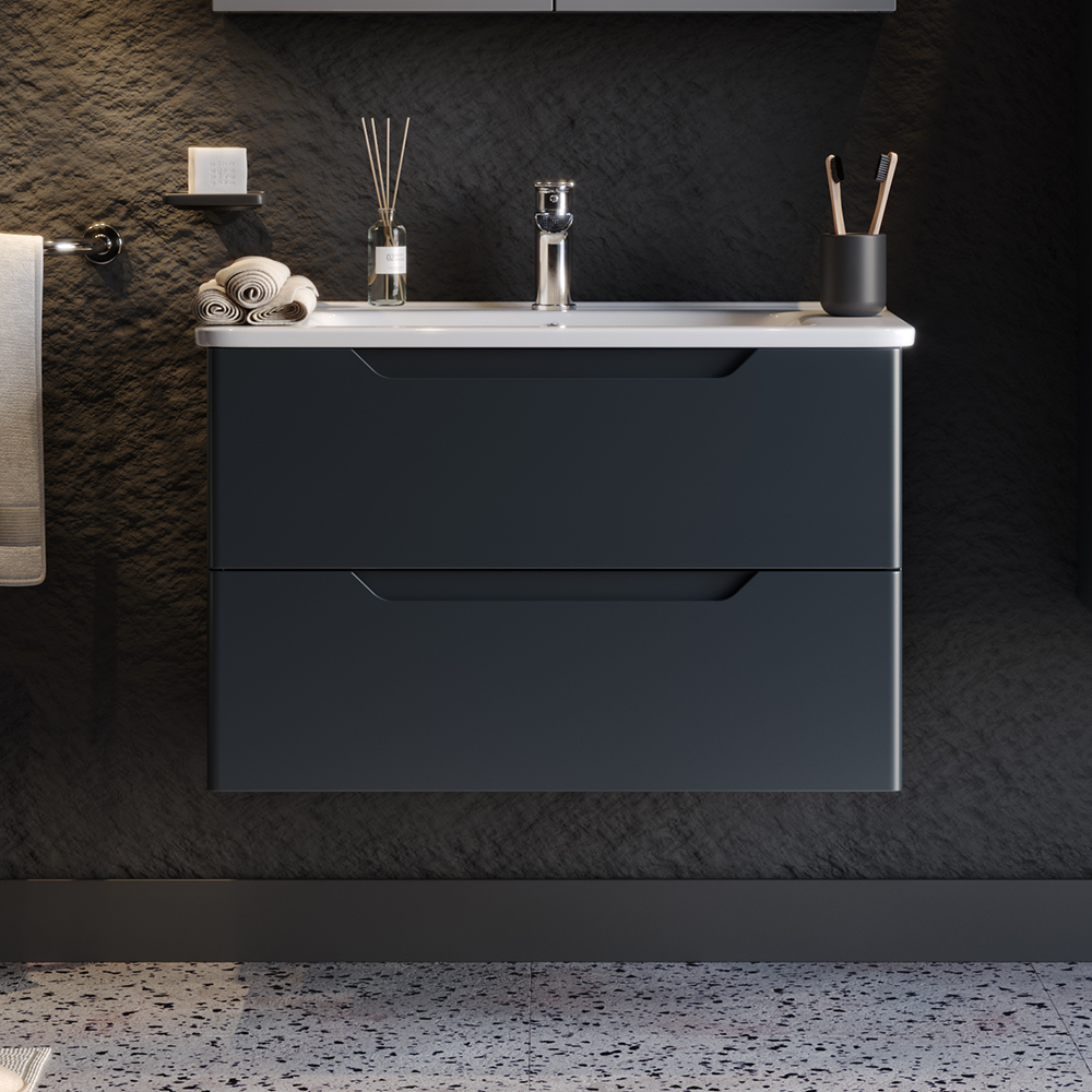 Шкаф за баня PERLA Anthracite 80