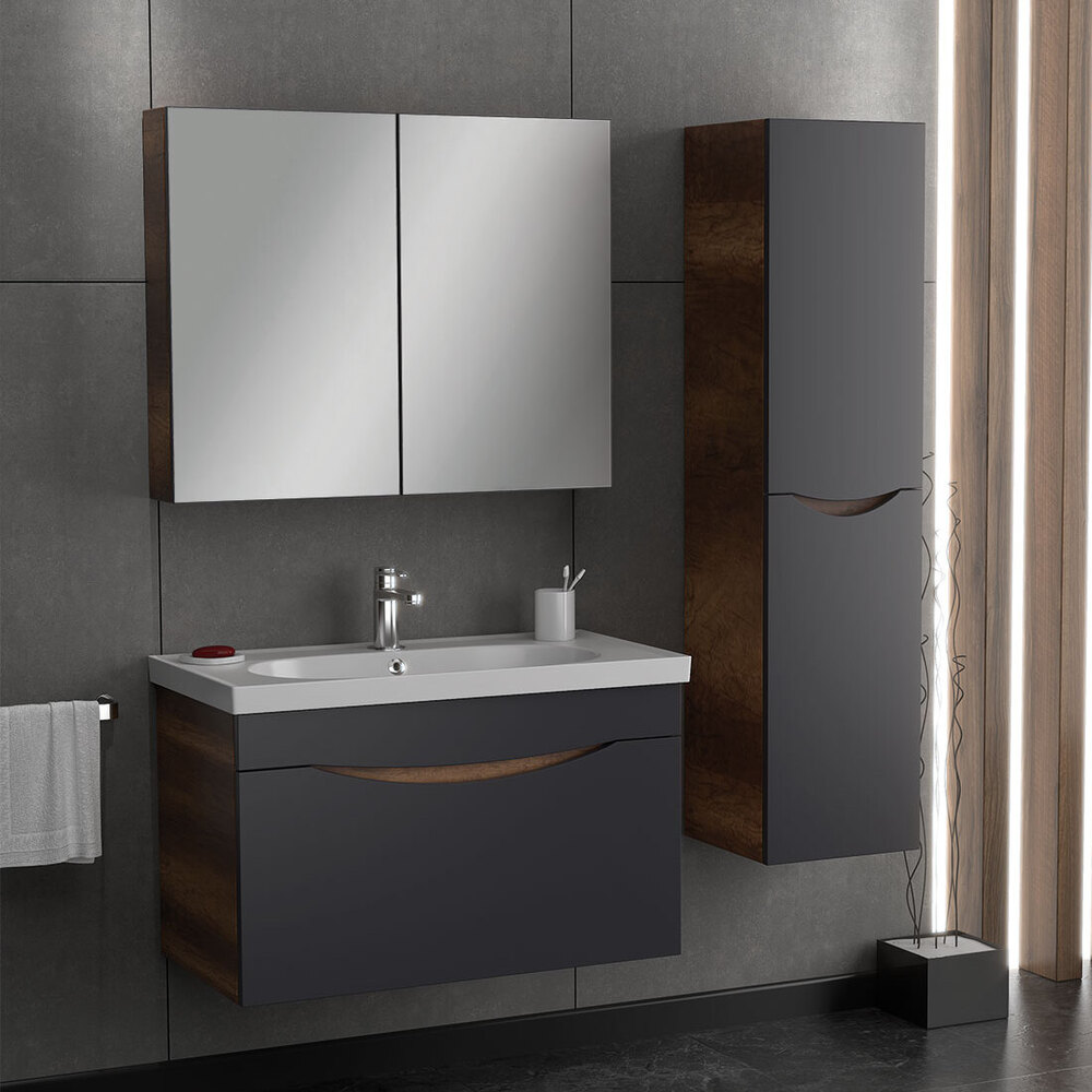 Комплект мебели за баня SMILE Anthracite Barok 85 - Image 2