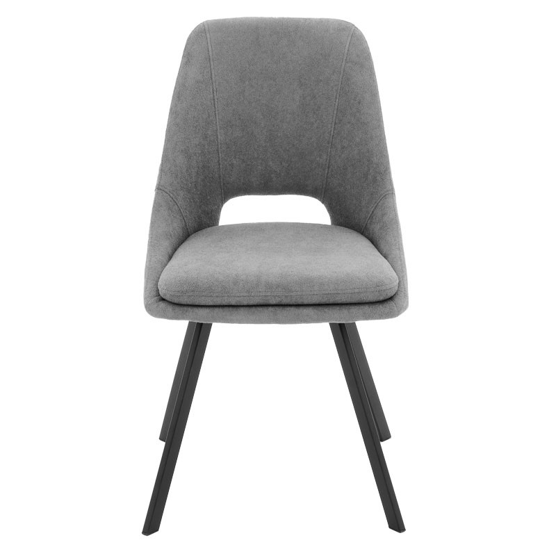 Стол Initiate сиво букле плат-крака черен метал 48x57x85см - Image 4