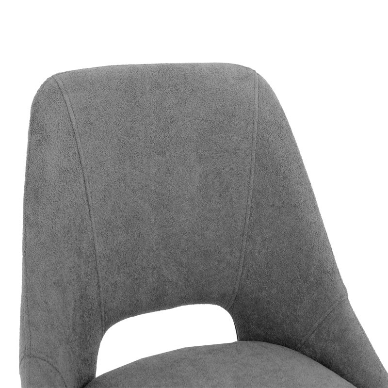 Стол Initiate сиво букле плат-крака черен метал 48x57x85см - Image 5