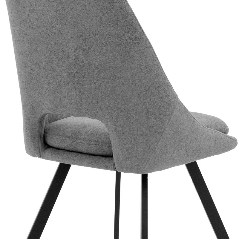 Стол Initiate сиво букле плат-крака черен метал 48x57x85см - Image 7