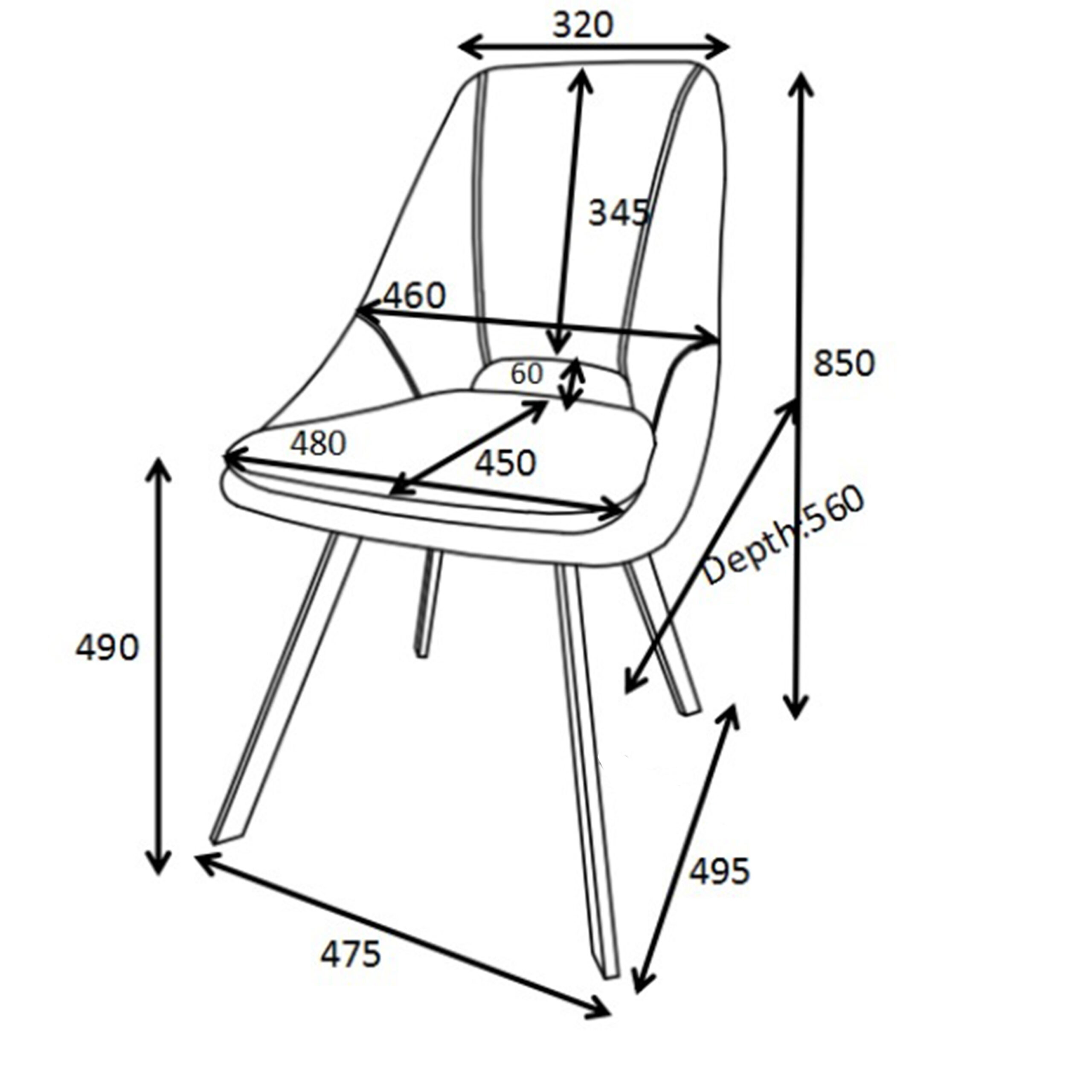 Стол Initiate сиво букле плат-крака черен метал 48x57x85см - Image 8