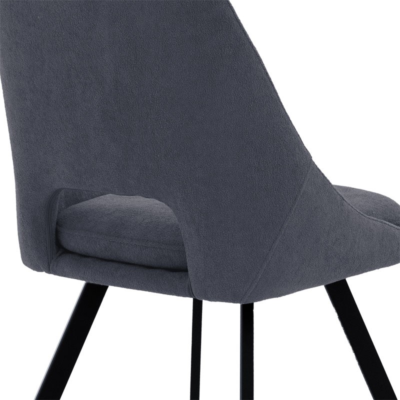 Бар стол антрацит плат boucle - крак черен метал 48x56x98cm - Image 7